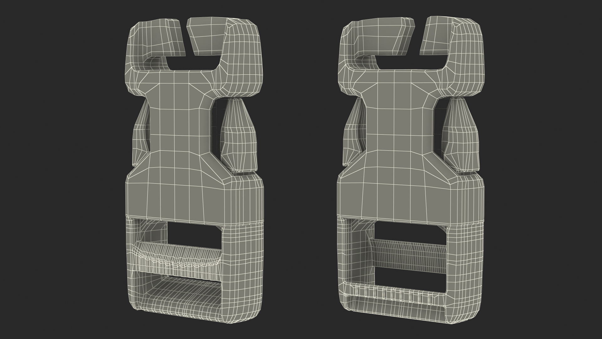 3D Quick Release Plastic Buckle model