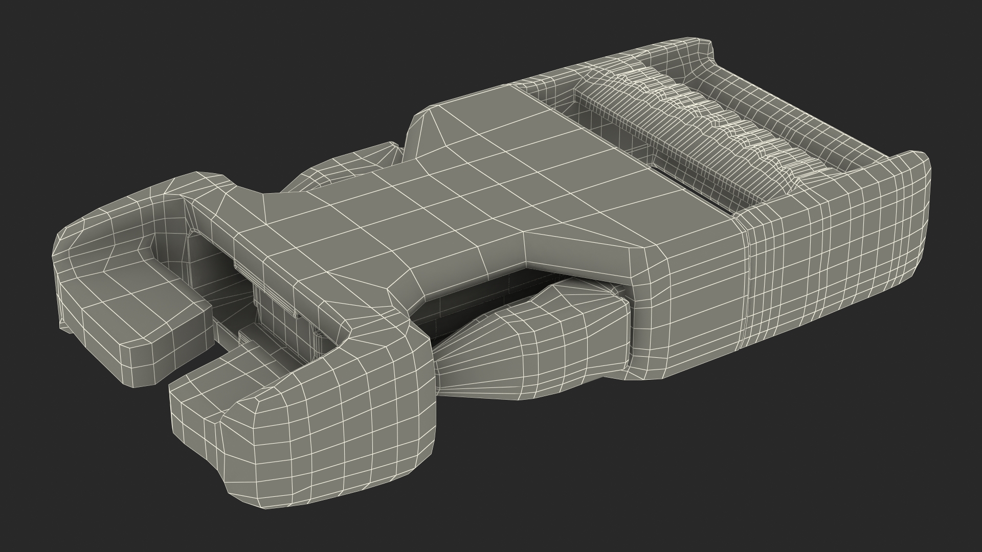 3D Quick Release Plastic Buckle model