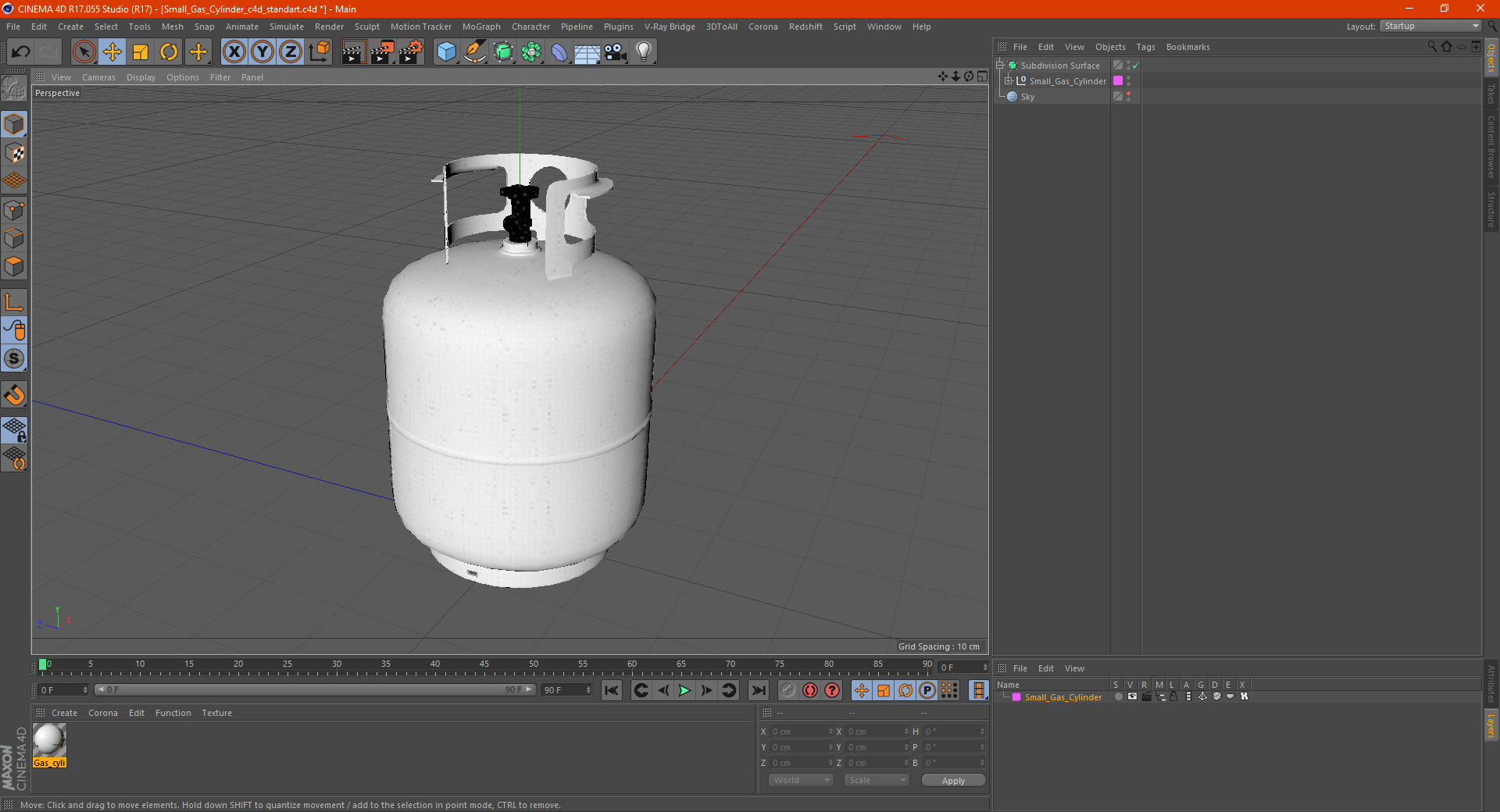 3D Small Gas Cylinder model