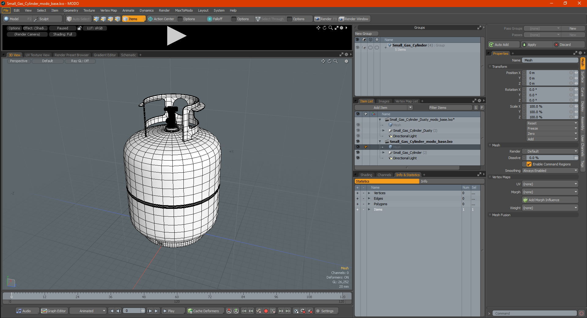 3D Small Gas Cylinder model