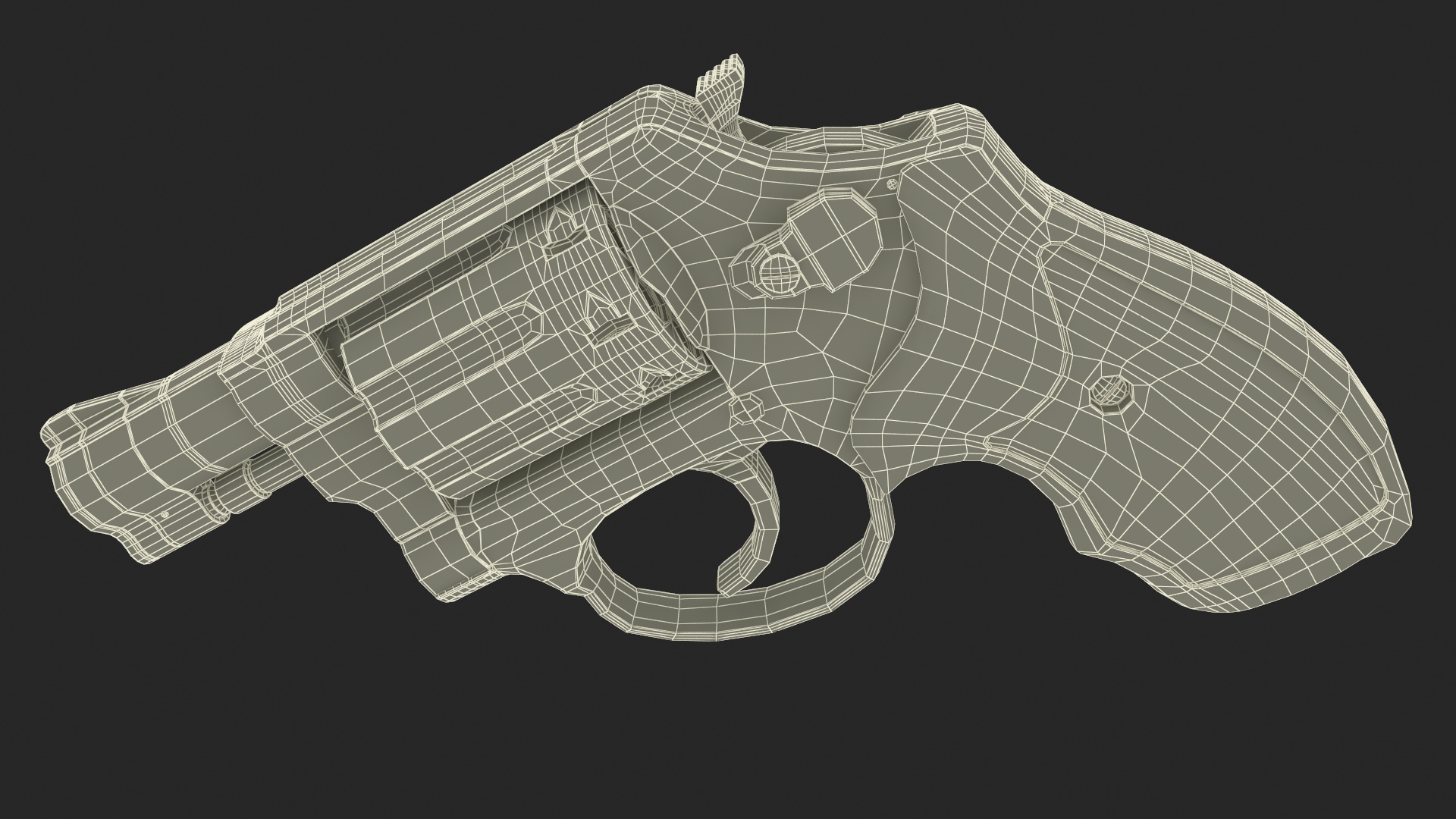 Smith and Wesson Small Revolver Black 3D
