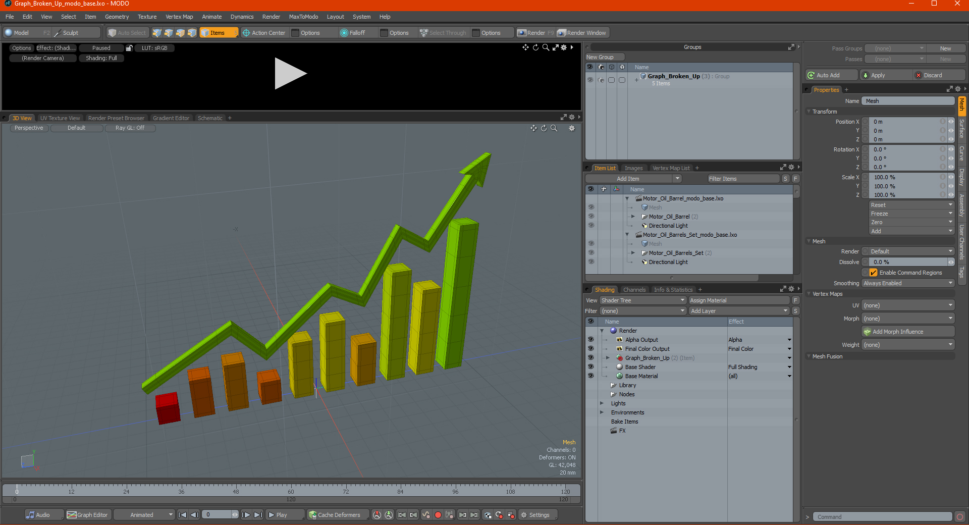 3D model Graph Broken Up