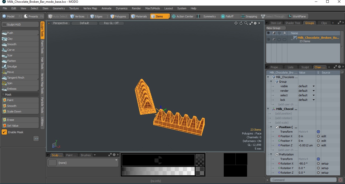 3D model Milk Chocolate Broken Bar