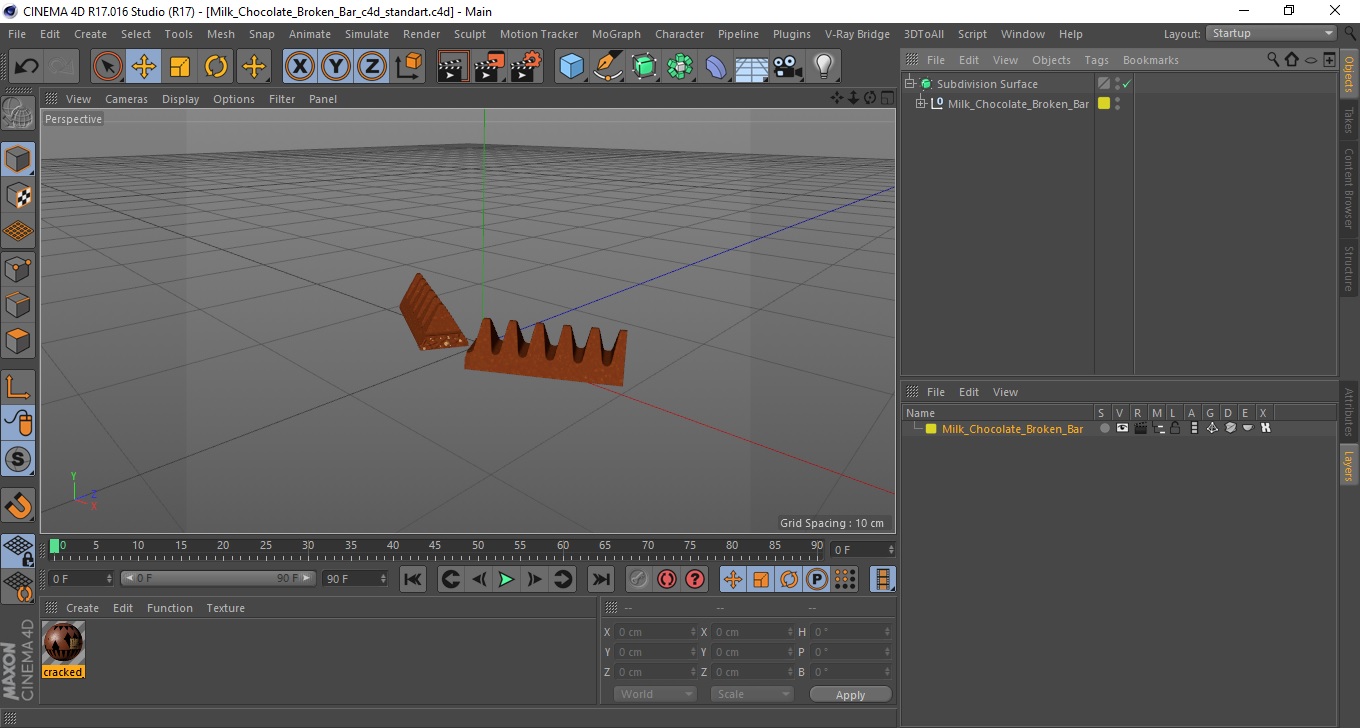 3D model Milk Chocolate Broken Bar