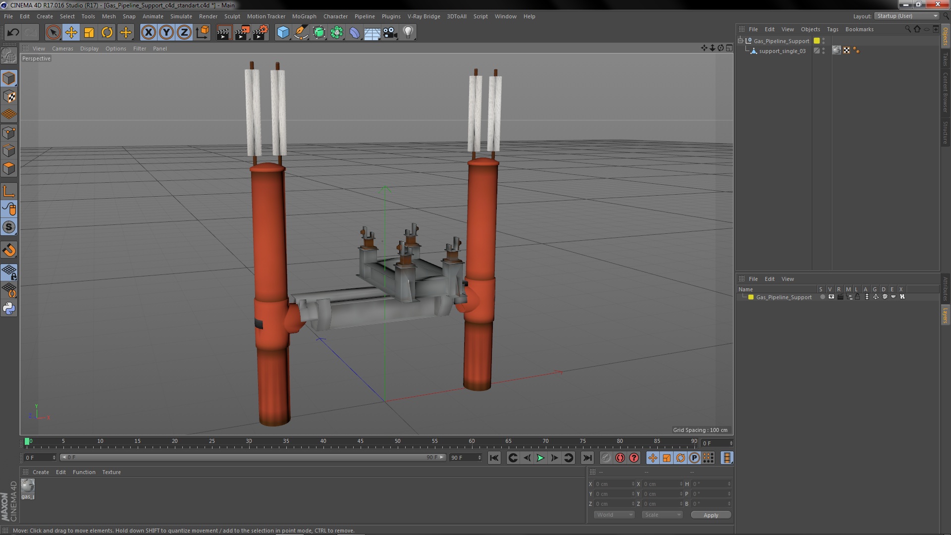 3D model Gas Pipeline Support