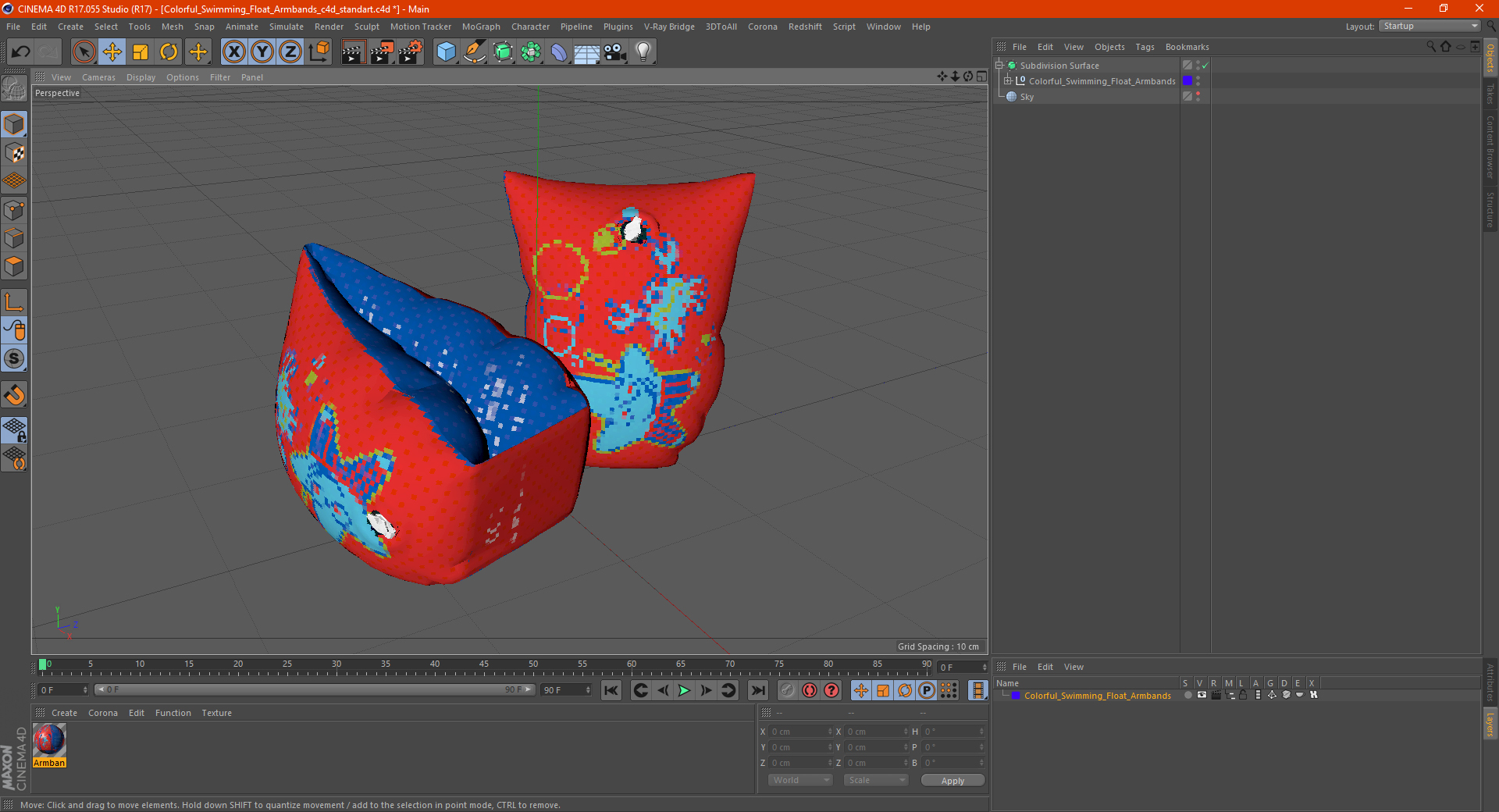 Colorful Swimming Float Armbands 3D