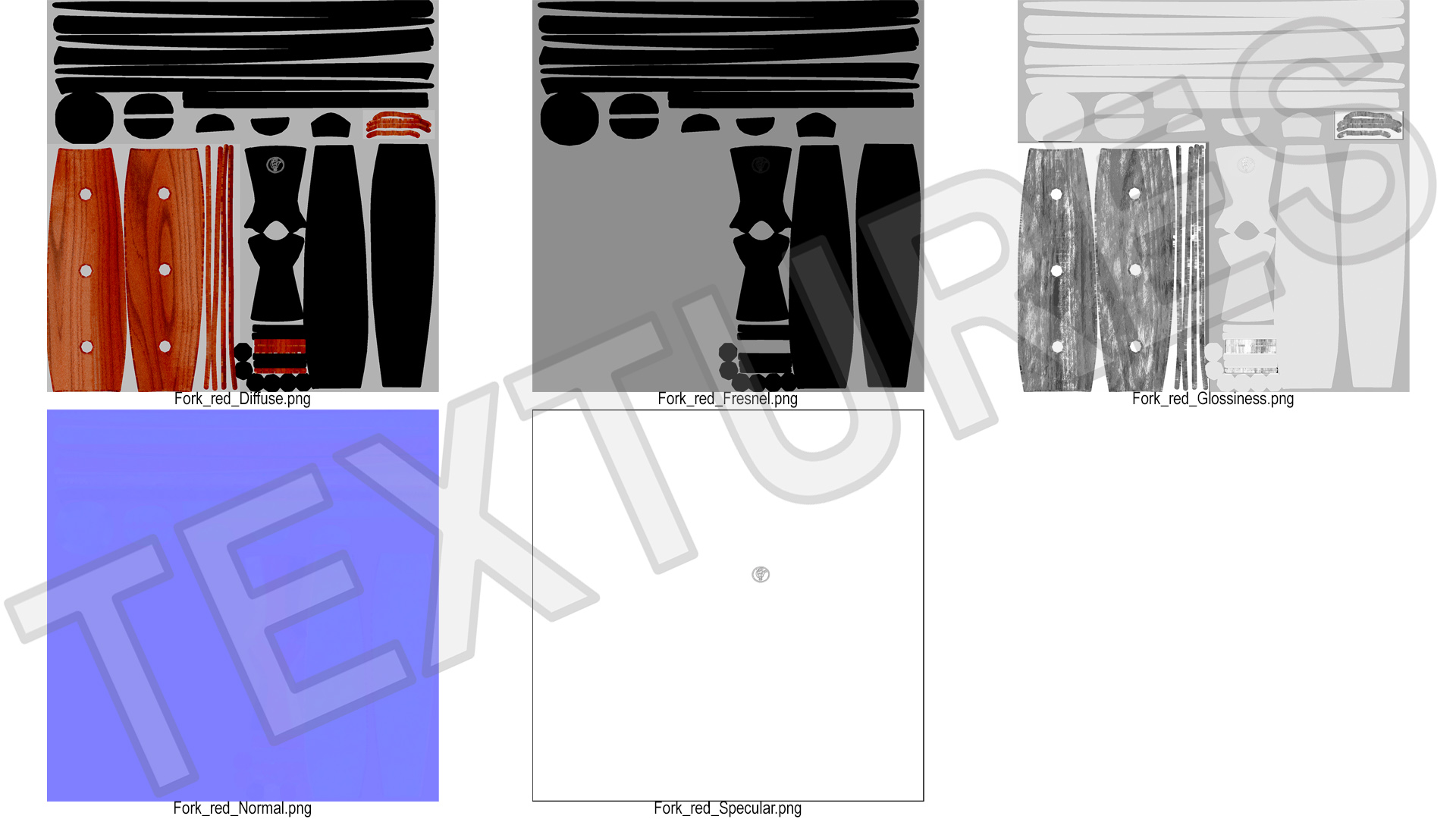 Carving Knife and Fork Set on Steak Serving Board 3D model