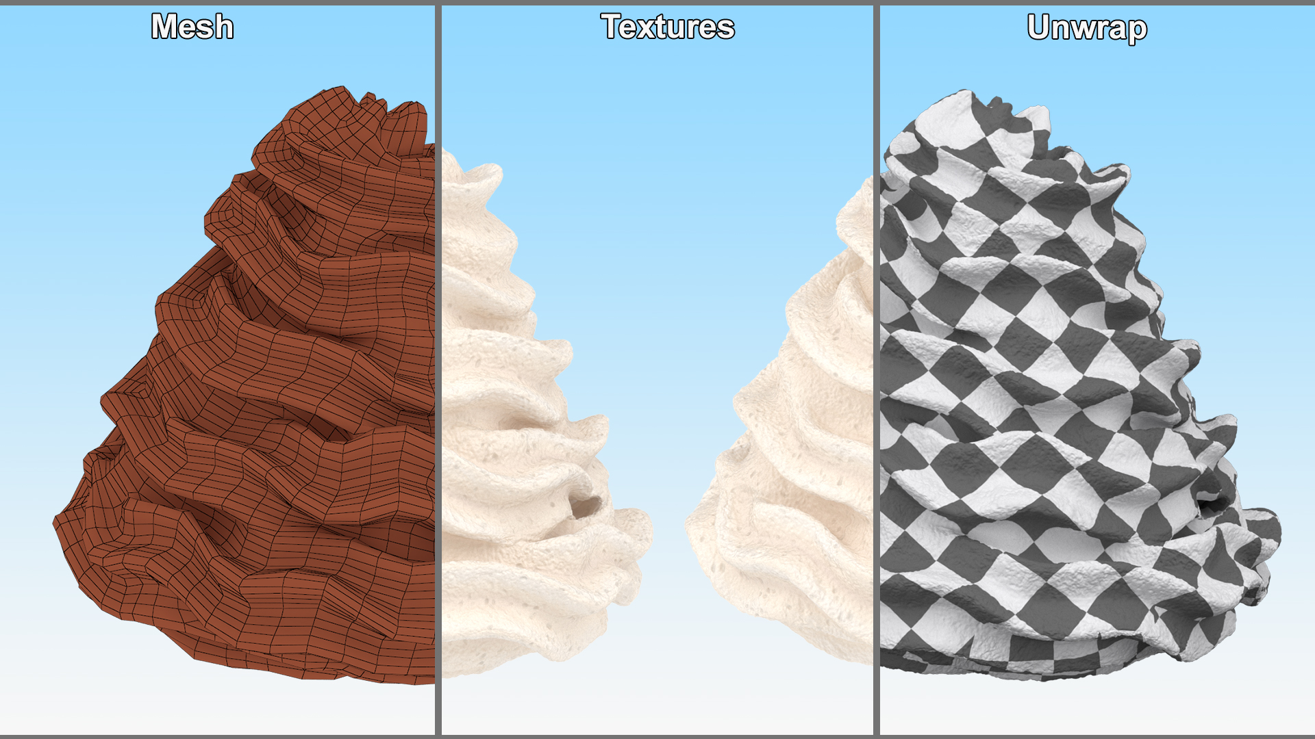 Vanilla Whipped Cream for 3D Print 3D model