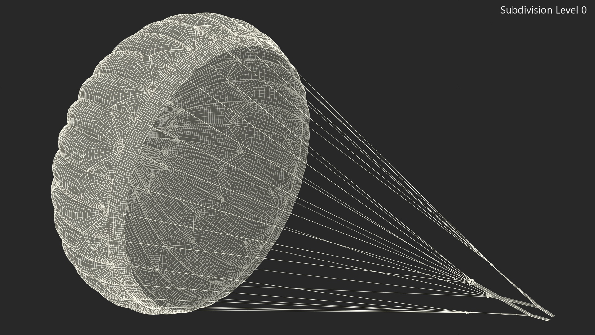 3D Mission Green Parachute model