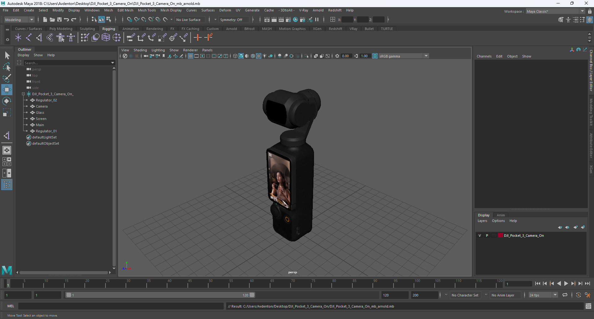 DJI Pocket 3 Camera On 3D