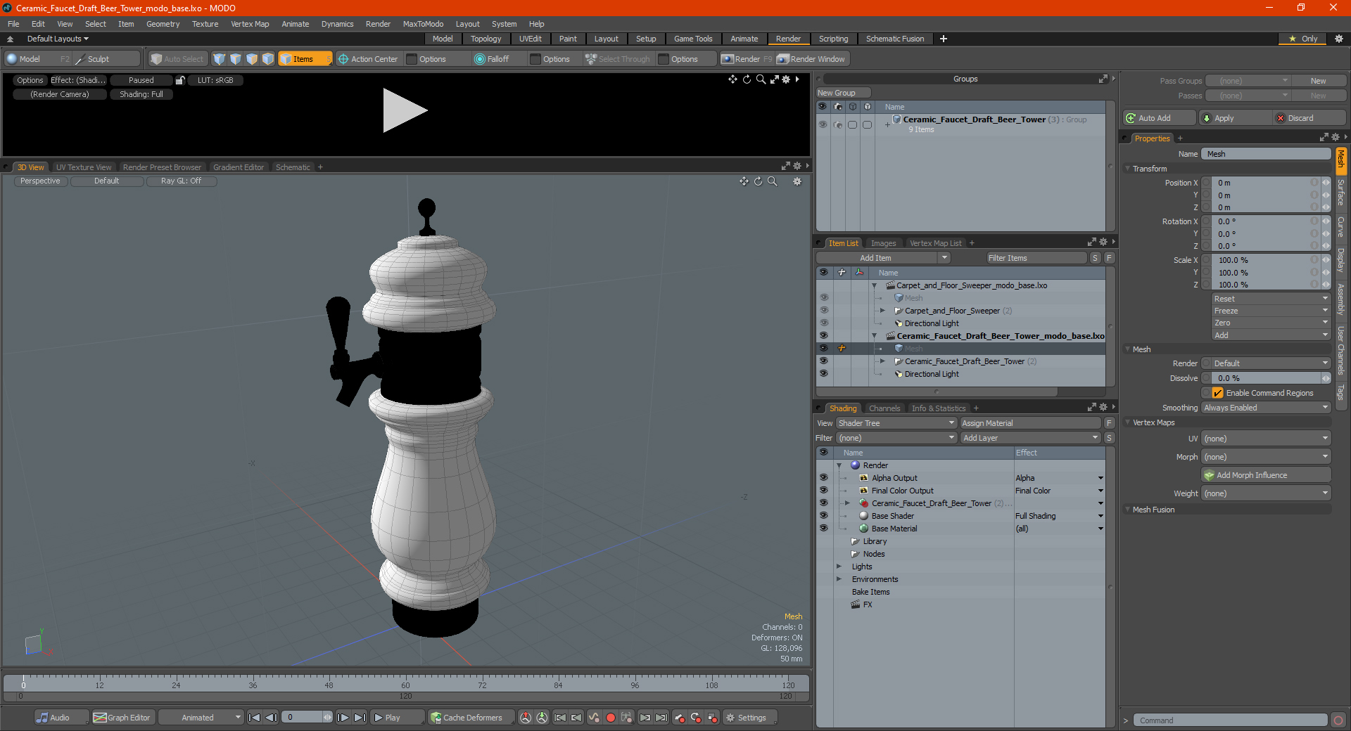 3D Ceramic Faucet Draft Beer Tower