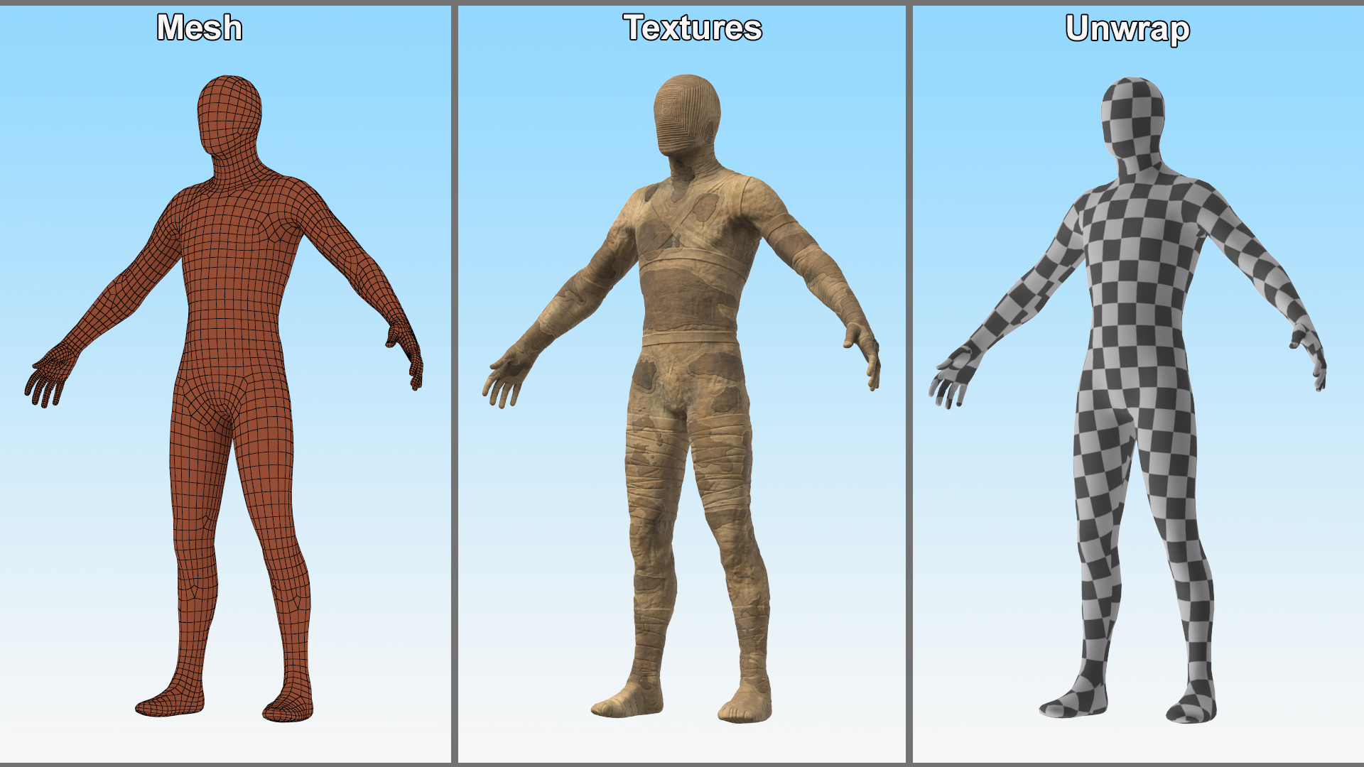 3D Mummy Rigged for Maya