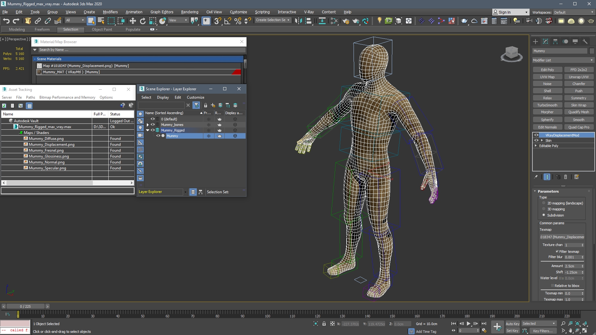 3D Mummy Rigged for Maya