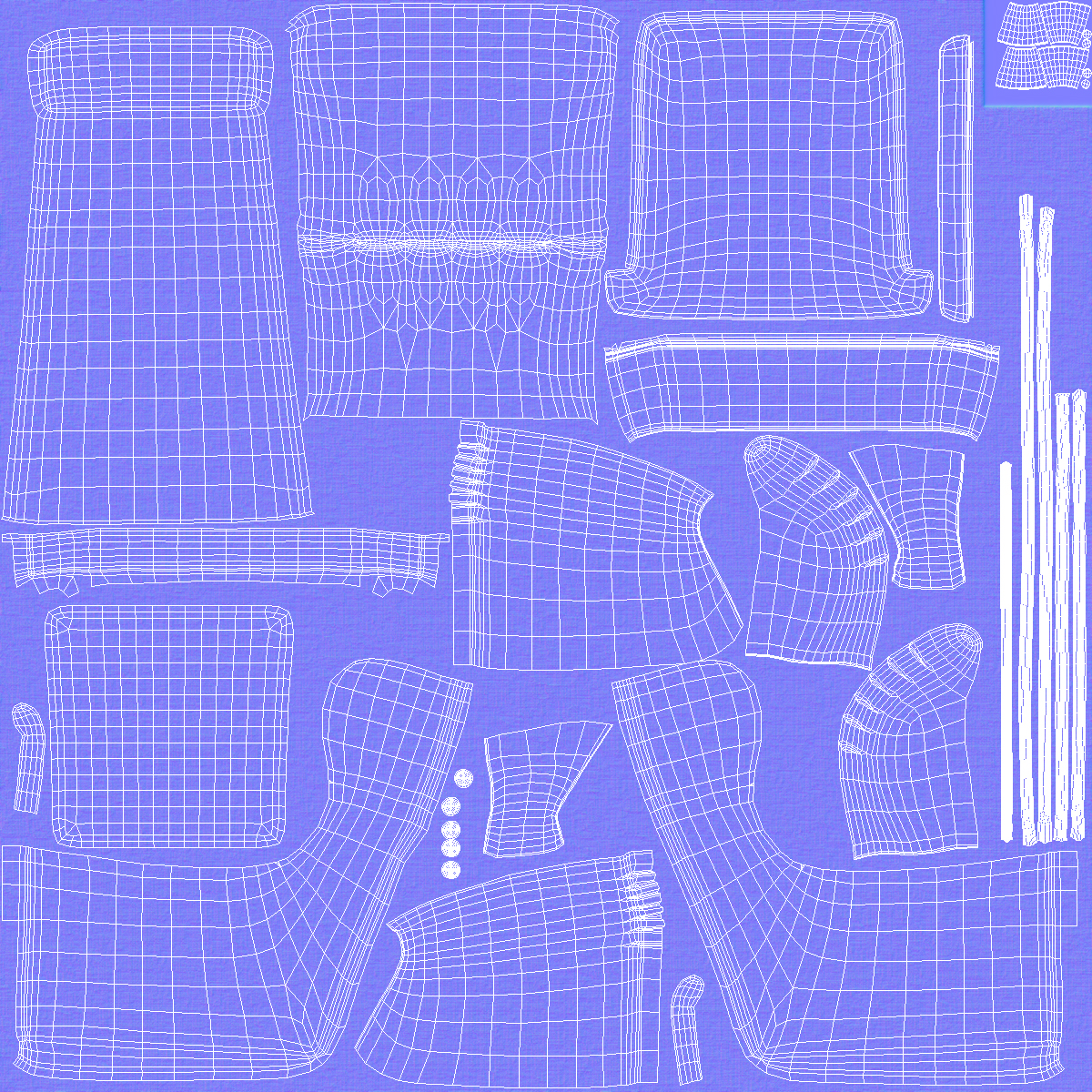 3D model Strandmon Grey Wing Chair with Puff