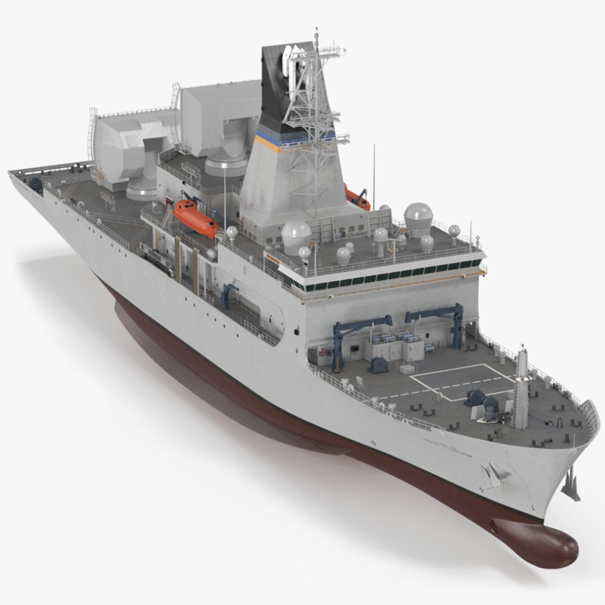 3D USNS Howard O Lorenzen Ship Rigged for Maya model