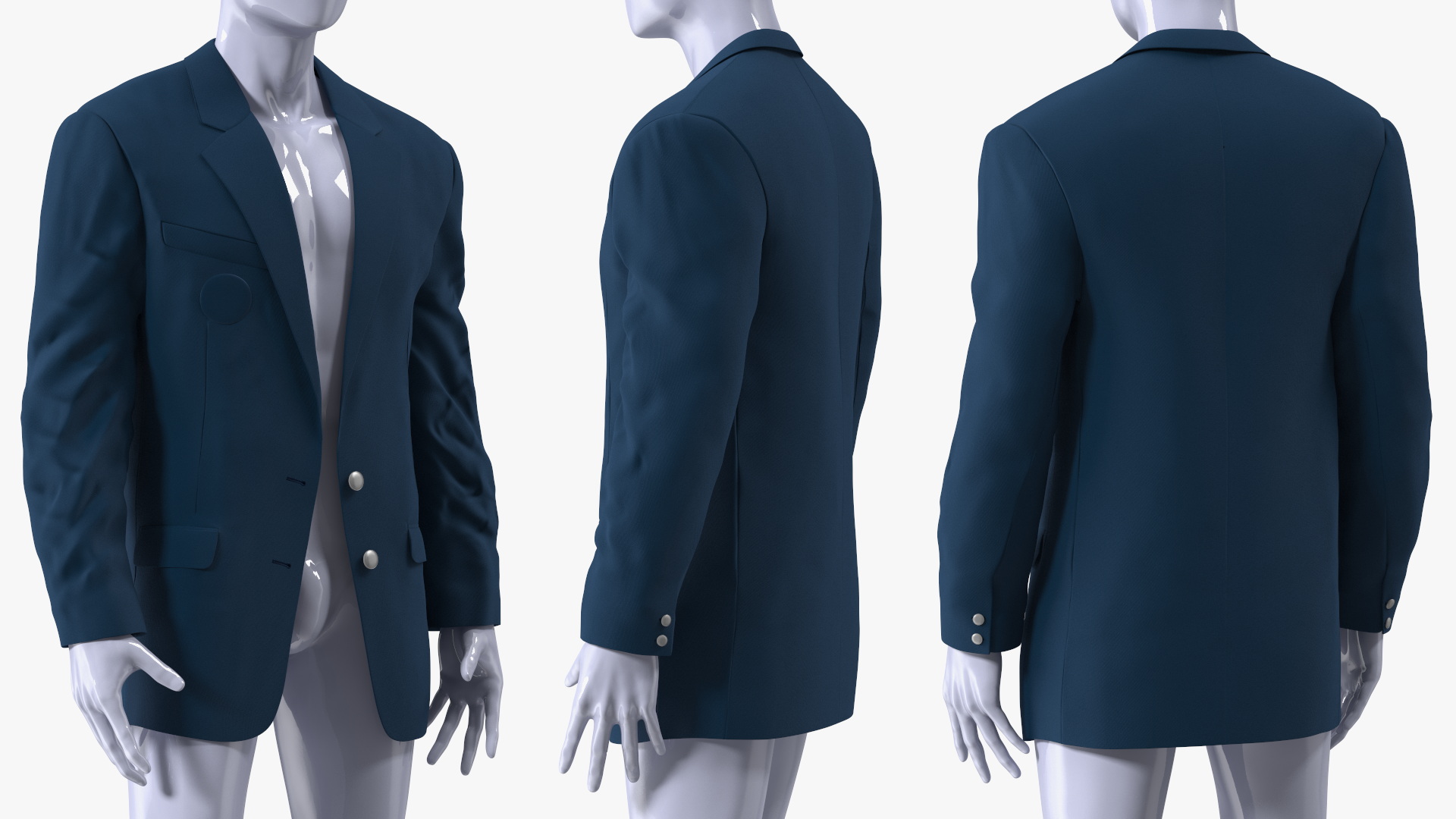 Blue Jacket on Mannequin 3D model