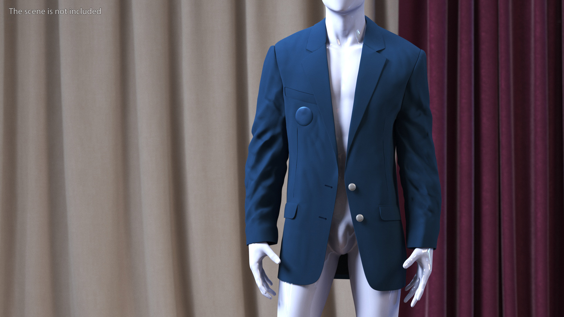 Blue Jacket on Mannequin 3D model