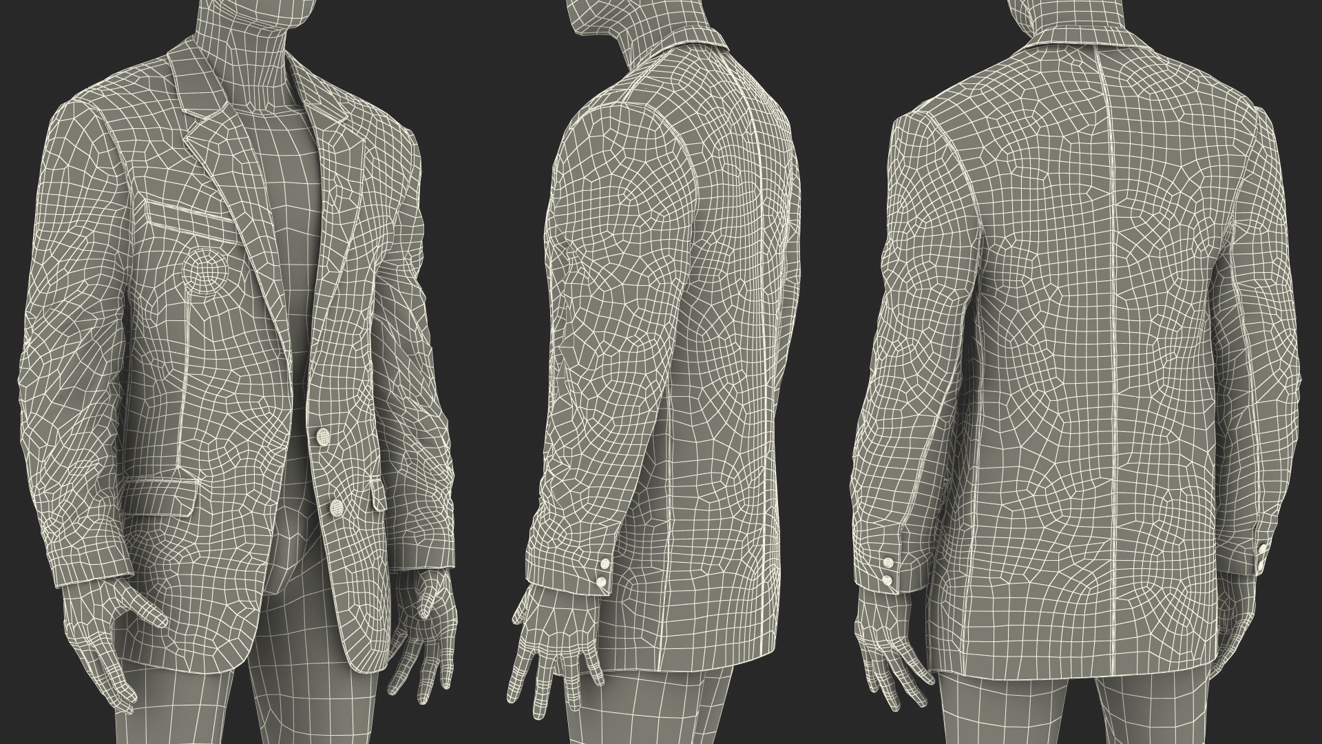 Blue Jacket on Mannequin 3D model