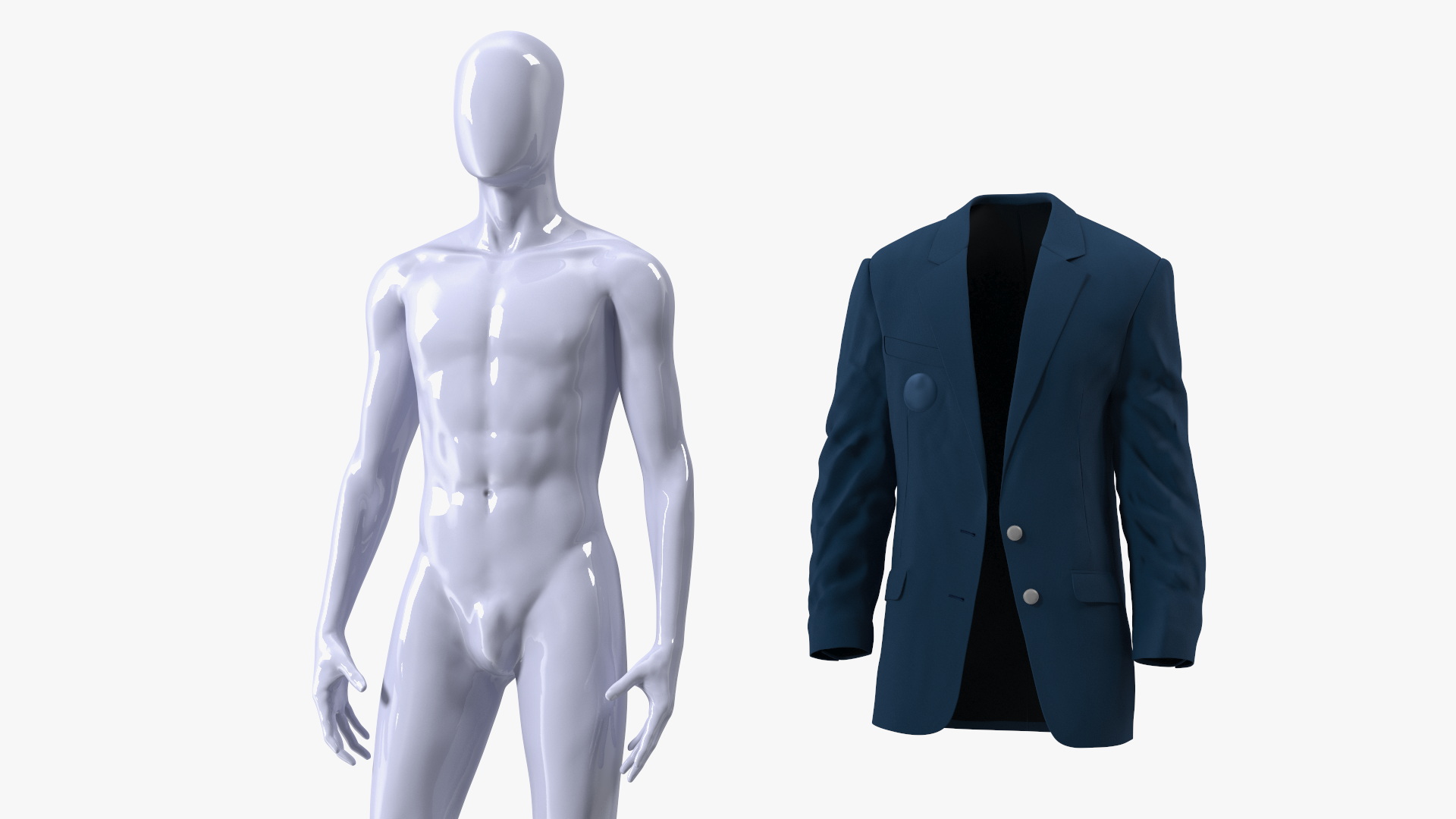 Blue Jacket on Mannequin 3D model