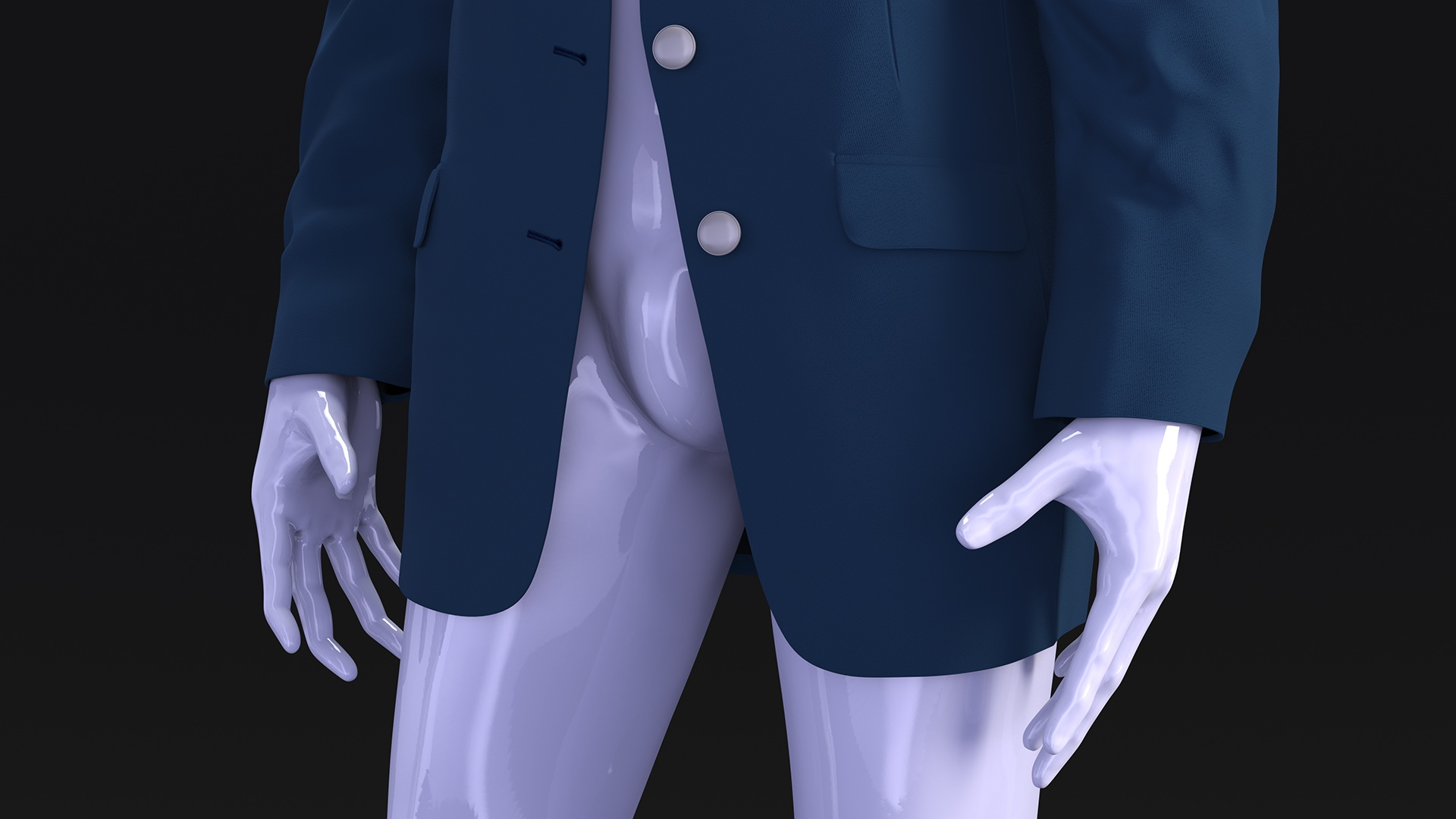 Blue Jacket on Mannequin 3D model
