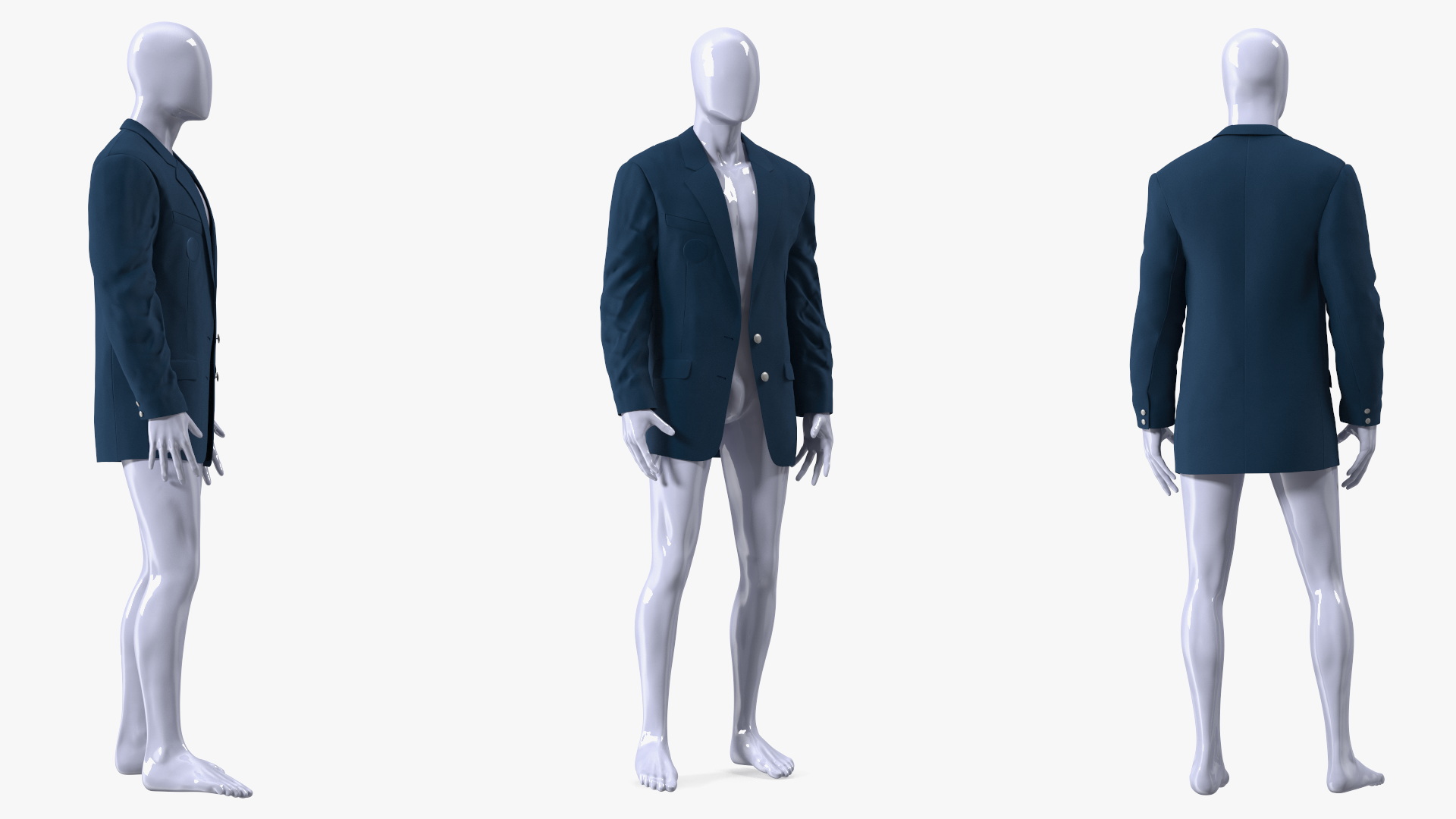 Blue Jacket on Mannequin 3D model