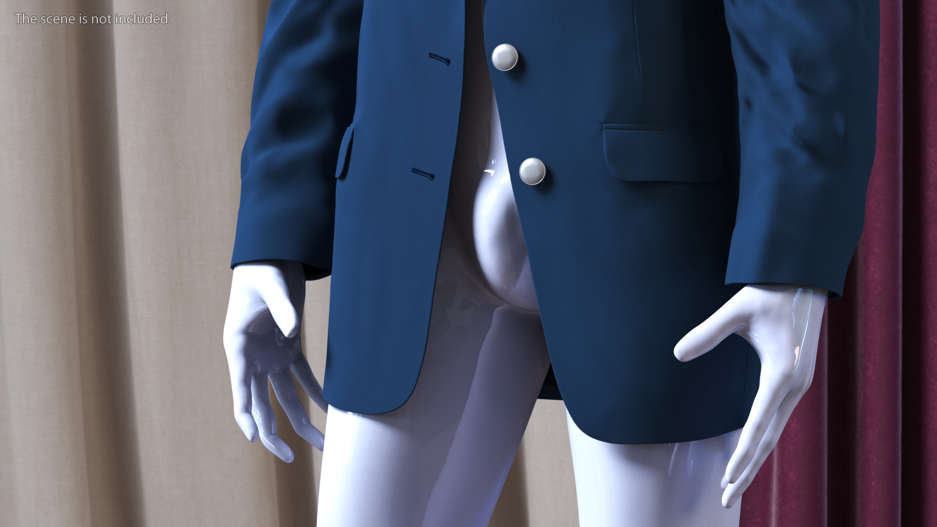 Blue Jacket on Mannequin 3D model