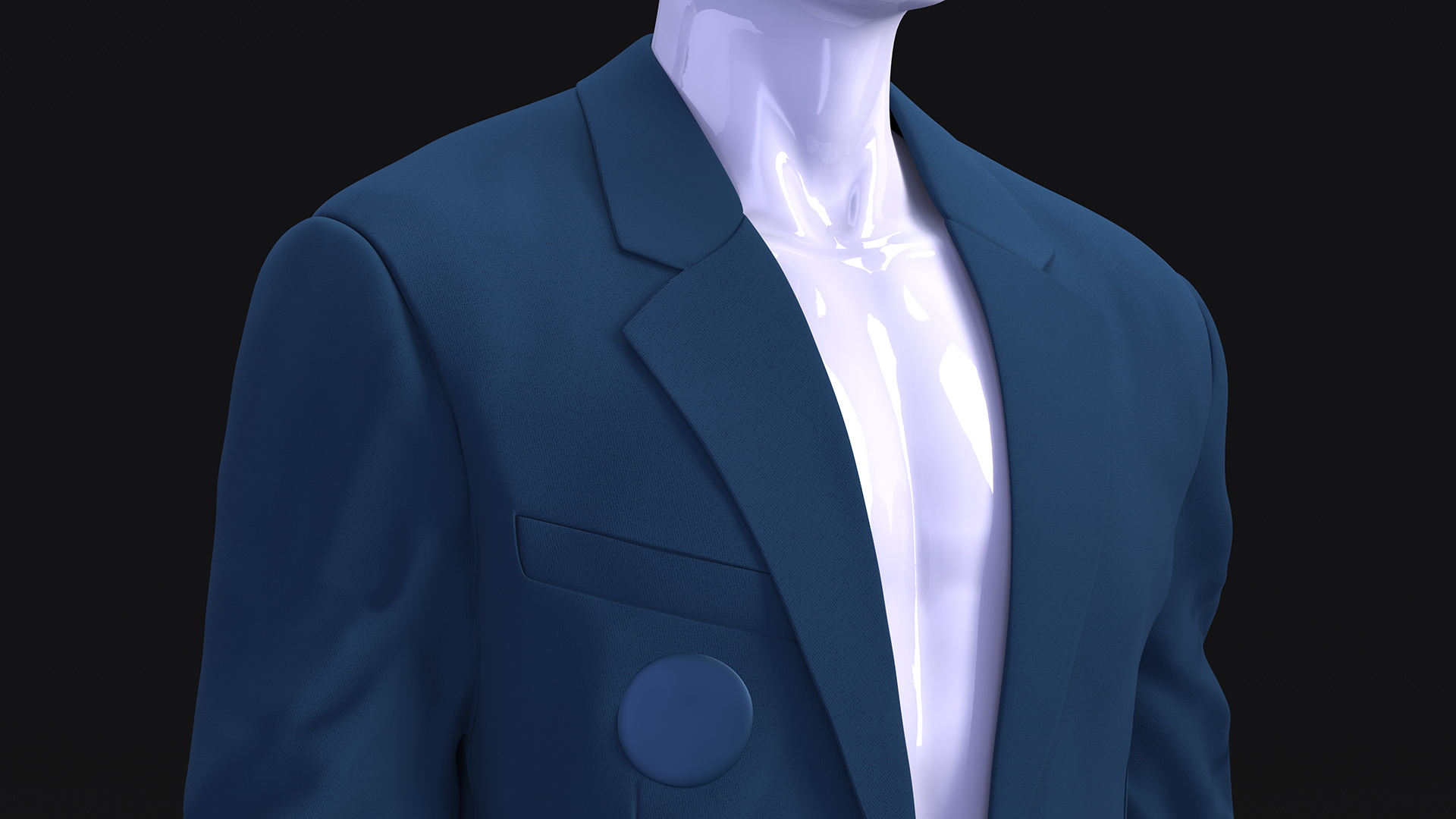 Blue Jacket on Mannequin 3D model