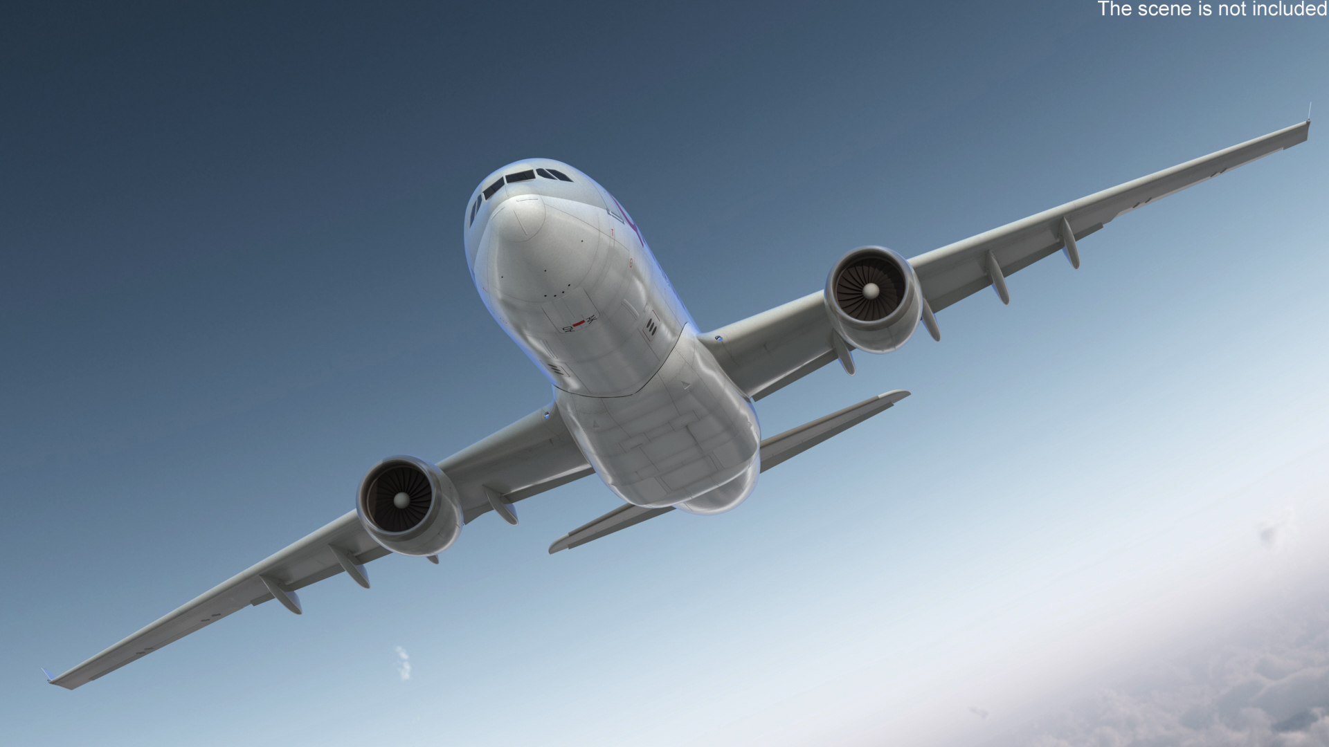 3D model Airbus A330-200 Qatar Airways Rigged for Maya