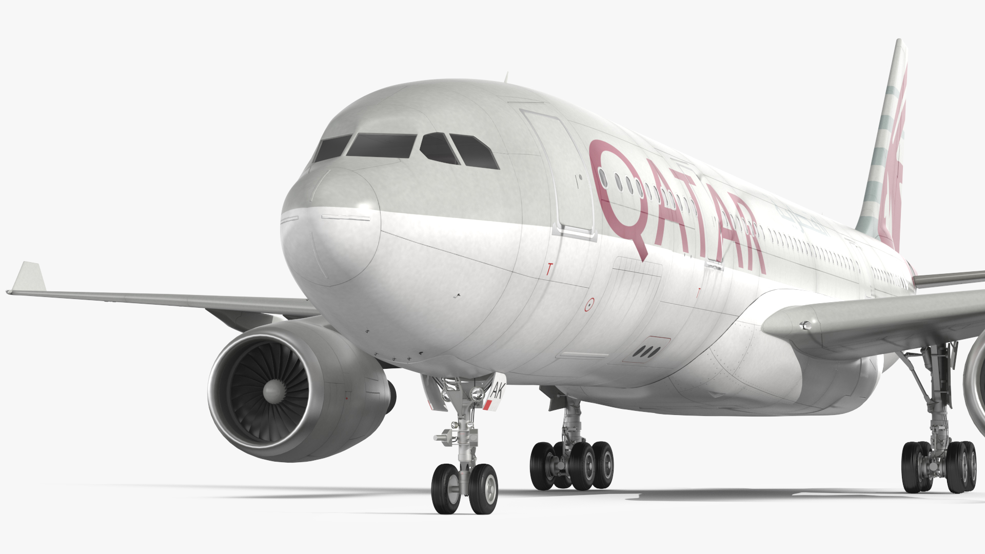 3D model Airbus A330-200 Qatar Airways Rigged for Maya
