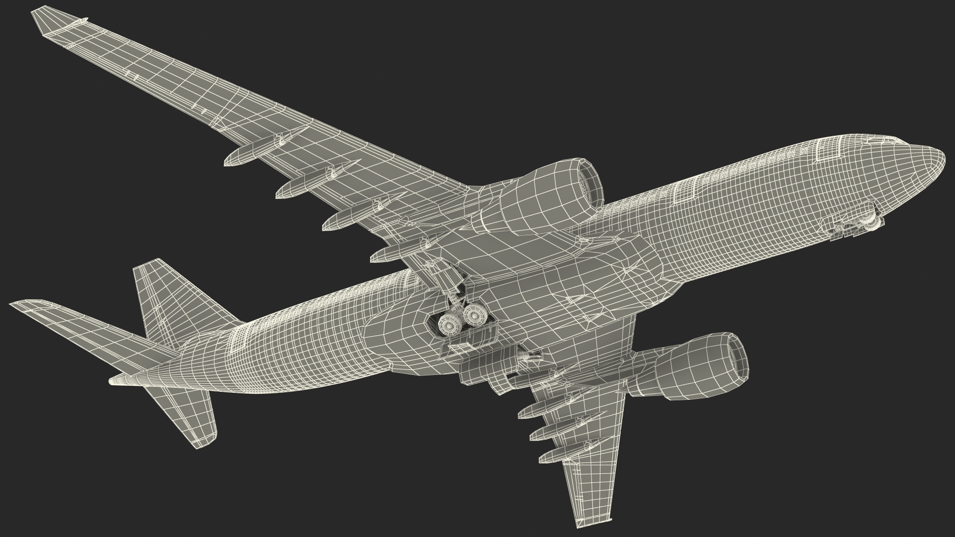 3D model Airbus A330-200 Qatar Airways Rigged for Maya