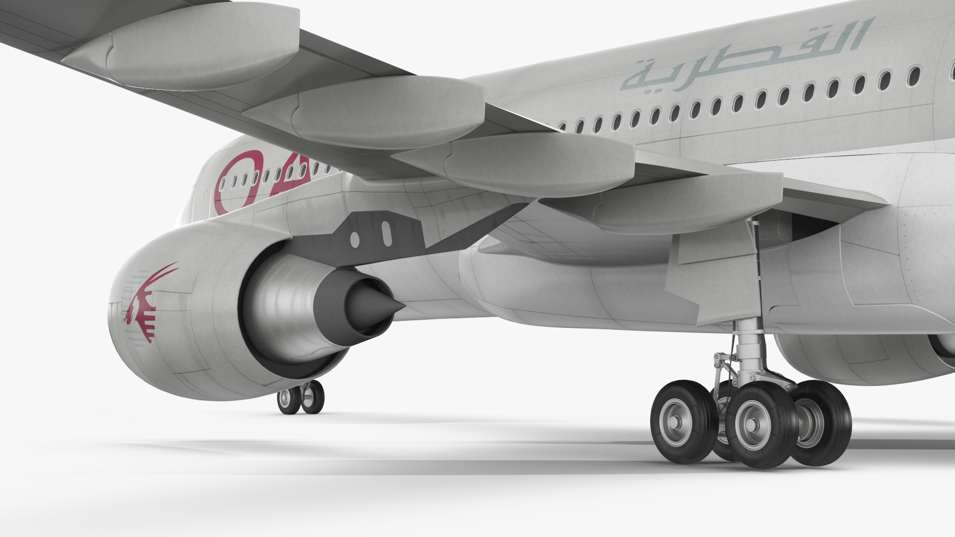 3D model Airbus A330-200 Qatar Airways Rigged for Maya