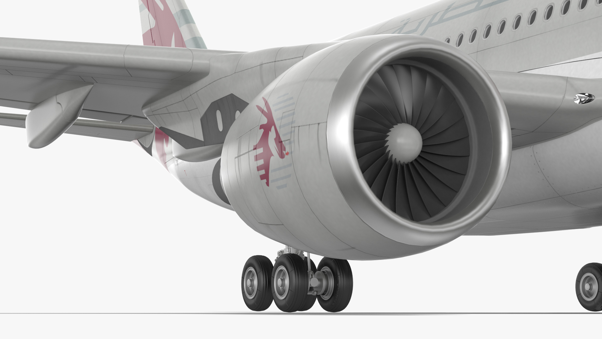 3D model Airbus A330-200 Qatar Airways Rigged for Maya