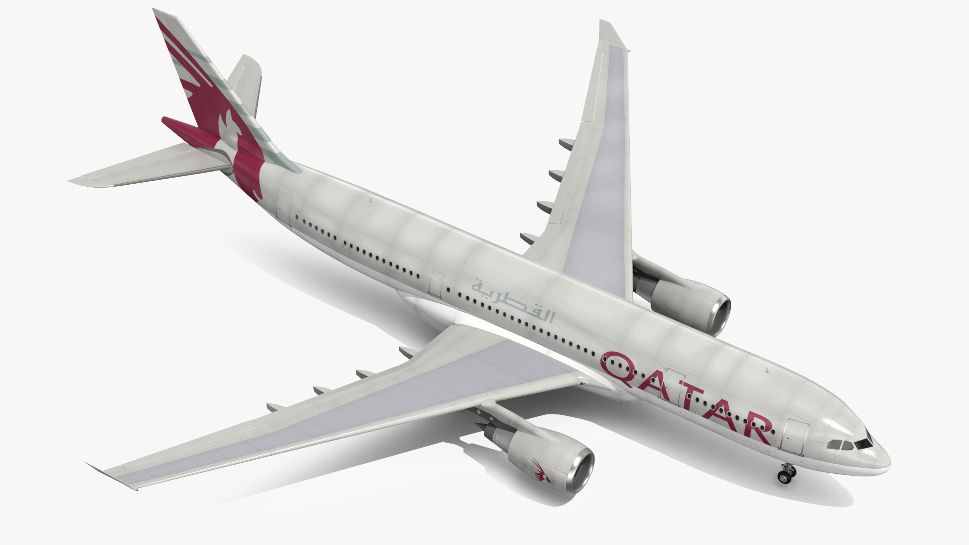 3D model Airbus A330-200 Qatar Airways Rigged for Maya