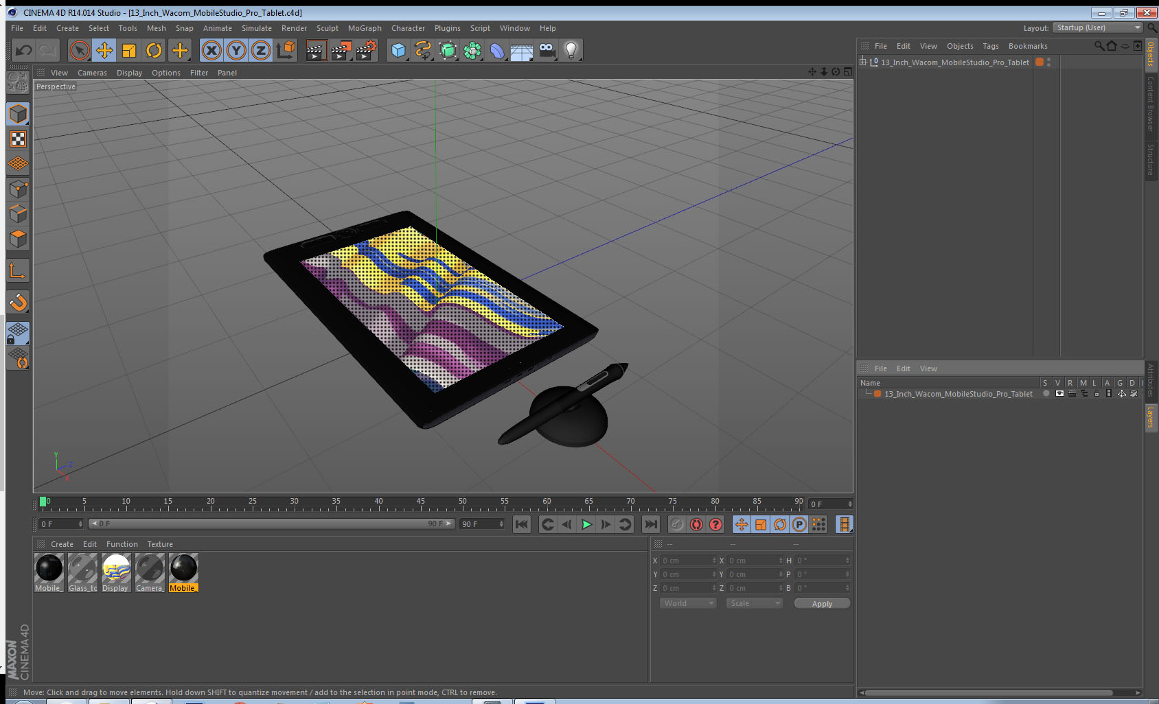 13 Inch Wacom MobileStudio Pro Tablet 3D