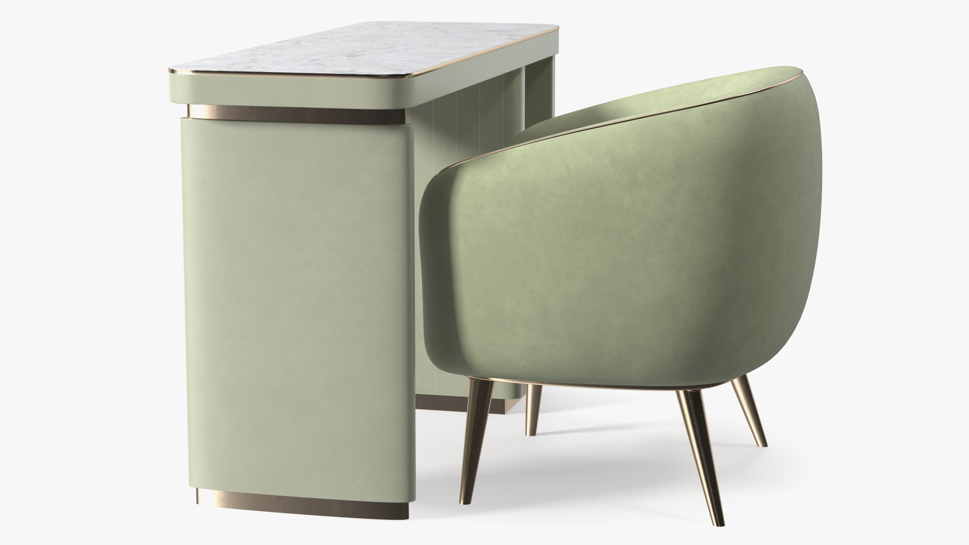 3D Manicure Table with Chairs