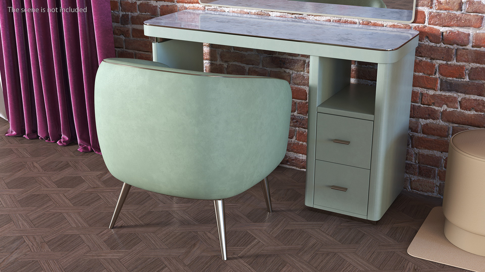 3D Manicure Table with Chairs