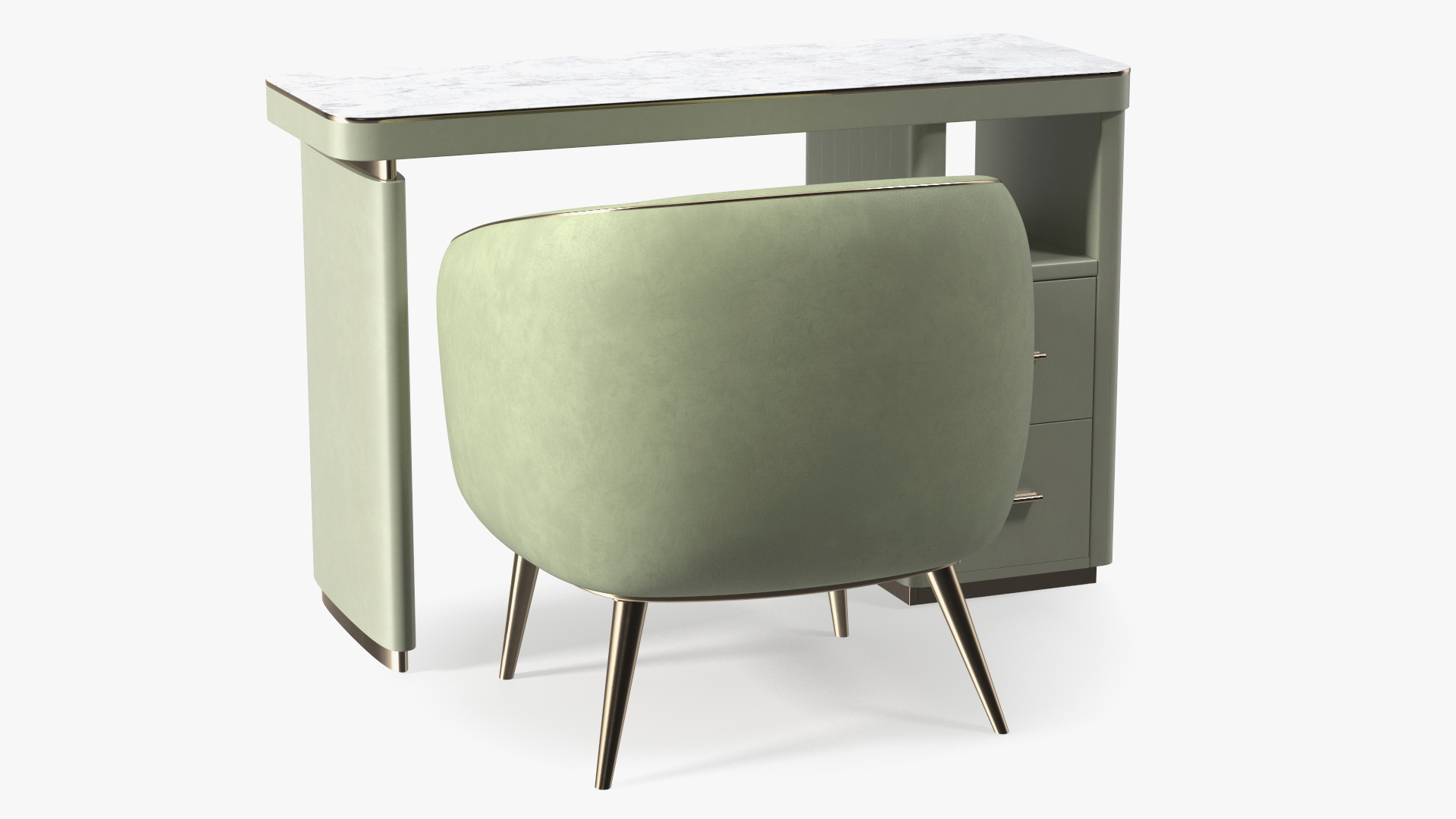 3D Manicure Table with Chairs