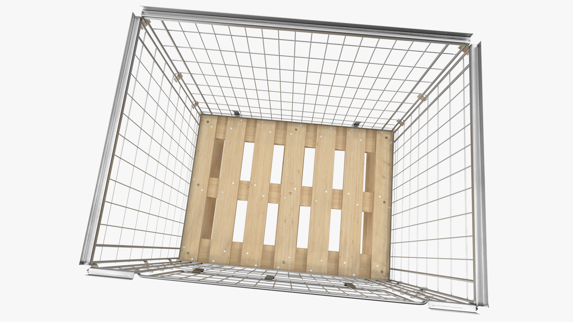 Mesh Cage on EPAL Euro Pallet 3D model