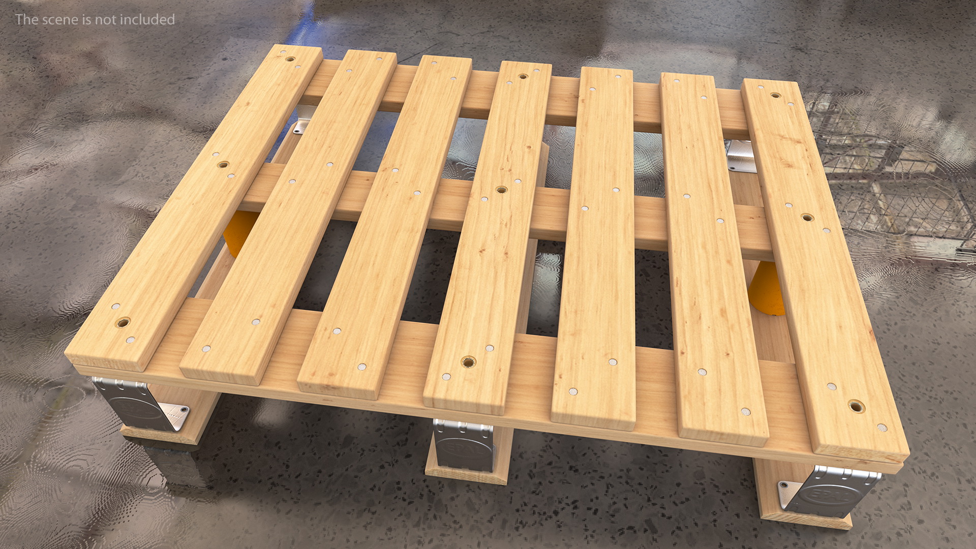 Mesh Cage on EPAL Euro Pallet 3D model
