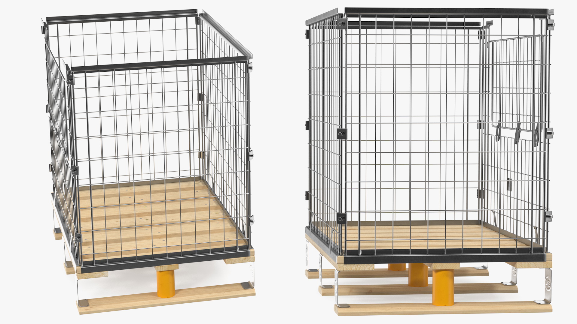 Mesh Cage on EPAL Euro Pallet 3D model