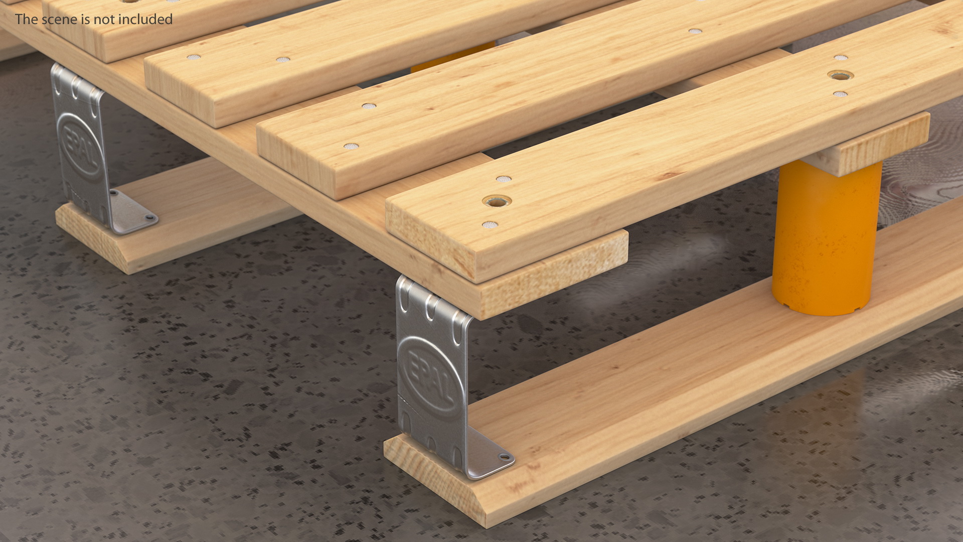 Mesh Cage on EPAL Euro Pallet 3D model