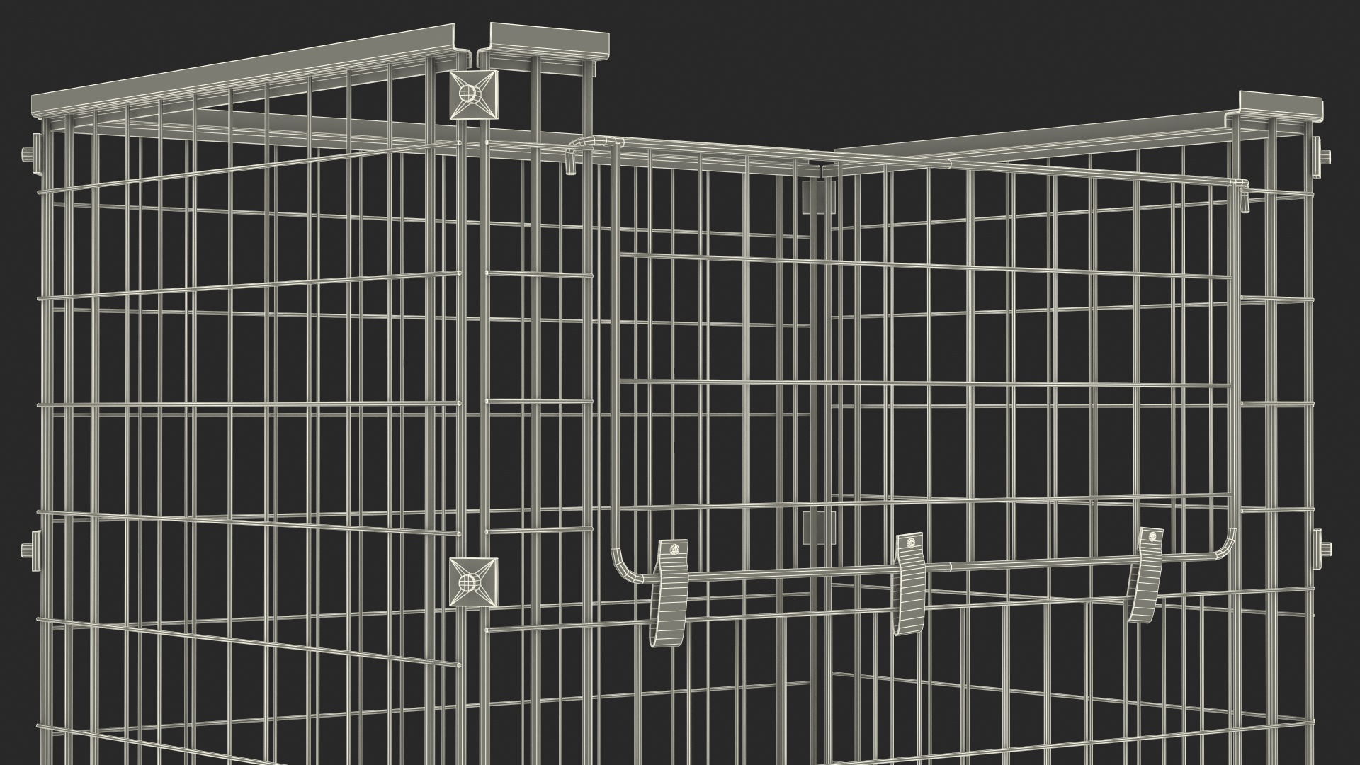 Mesh Cage on EPAL Euro Pallet 3D model