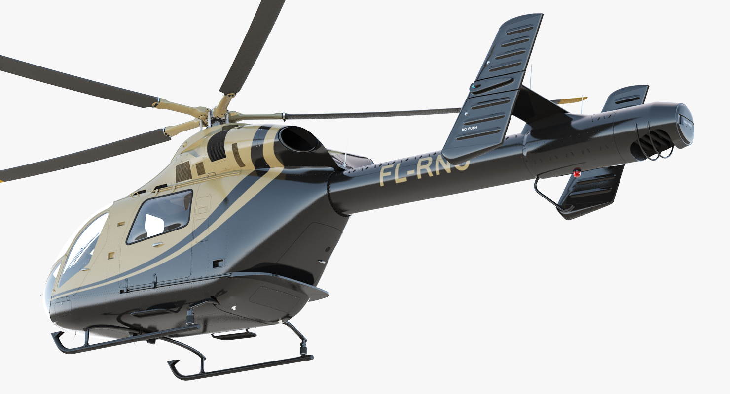 3D Light Private Jet Helicopter MD 902 Explorer Rigged
