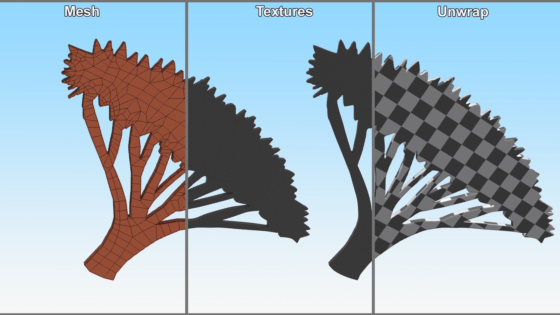 Acacia Tree Silhouette 3D