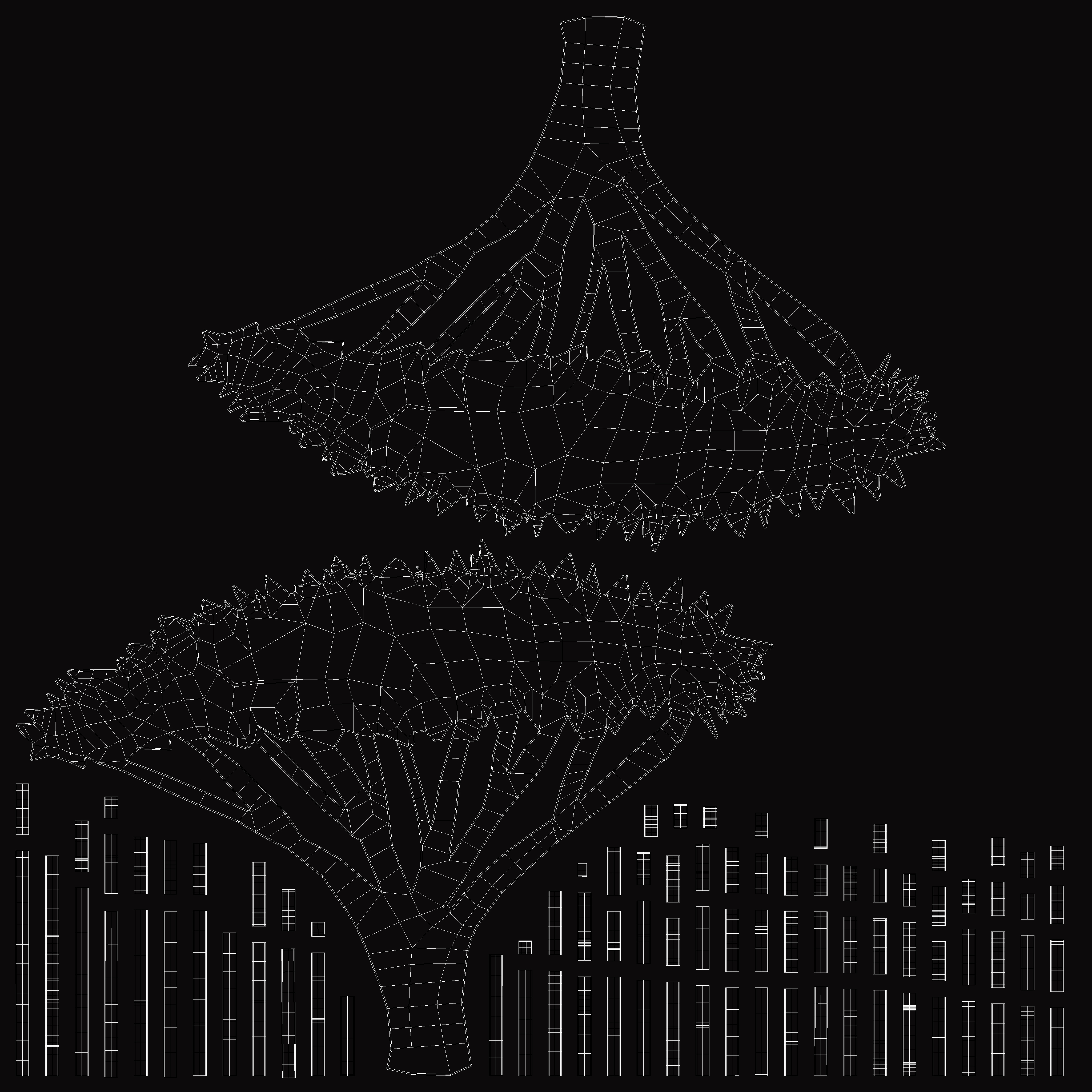 Acacia Tree Silhouette 3D