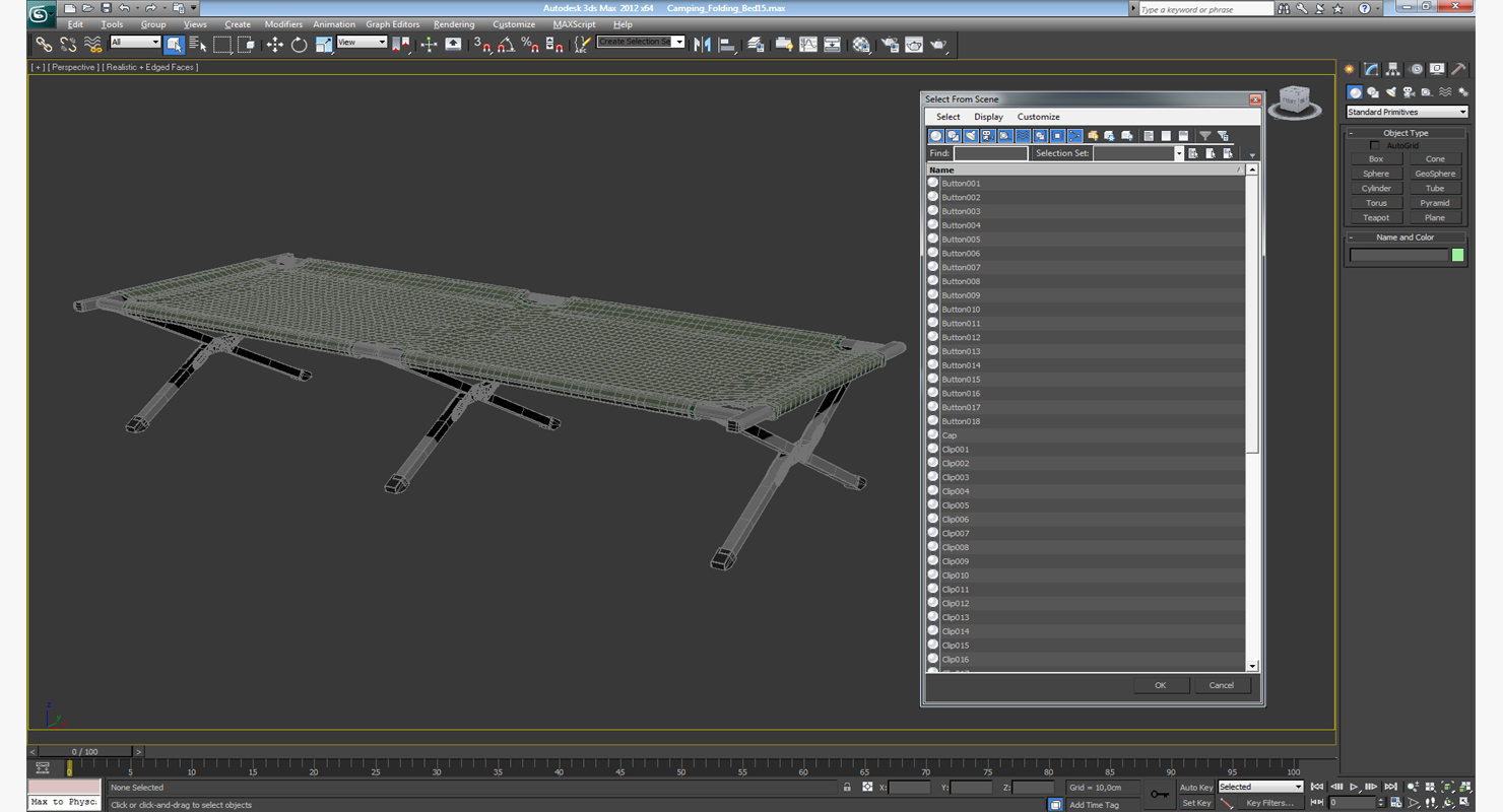 Camping Folding Bed 3D model