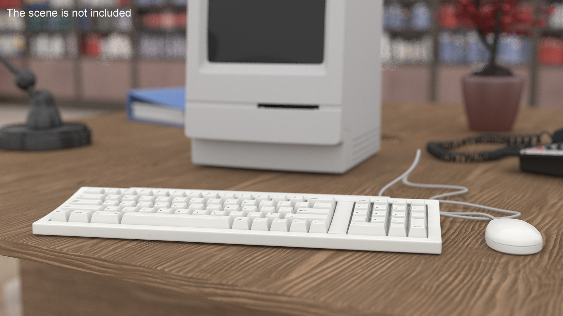 Vintage Apple Keyboard II and Mouse Set 3D model