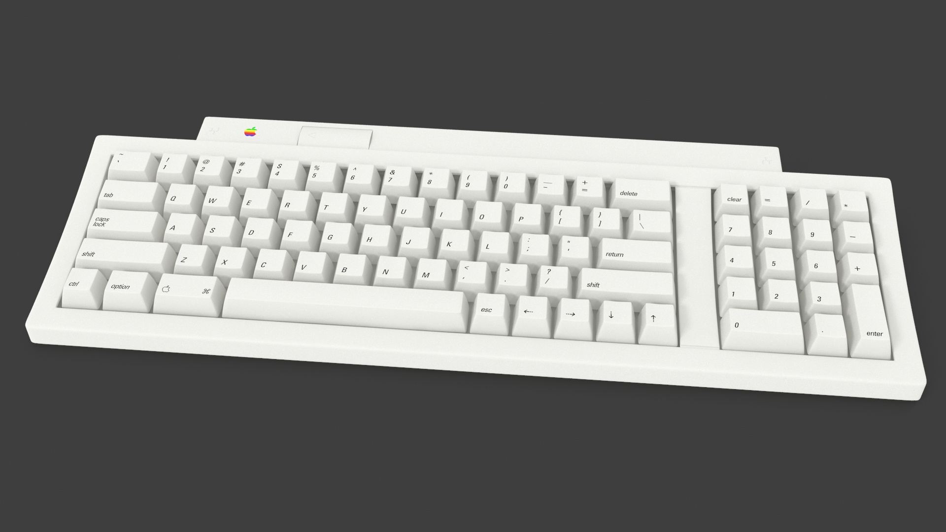 Vintage Apple Keyboard II and Mouse Set 3D model