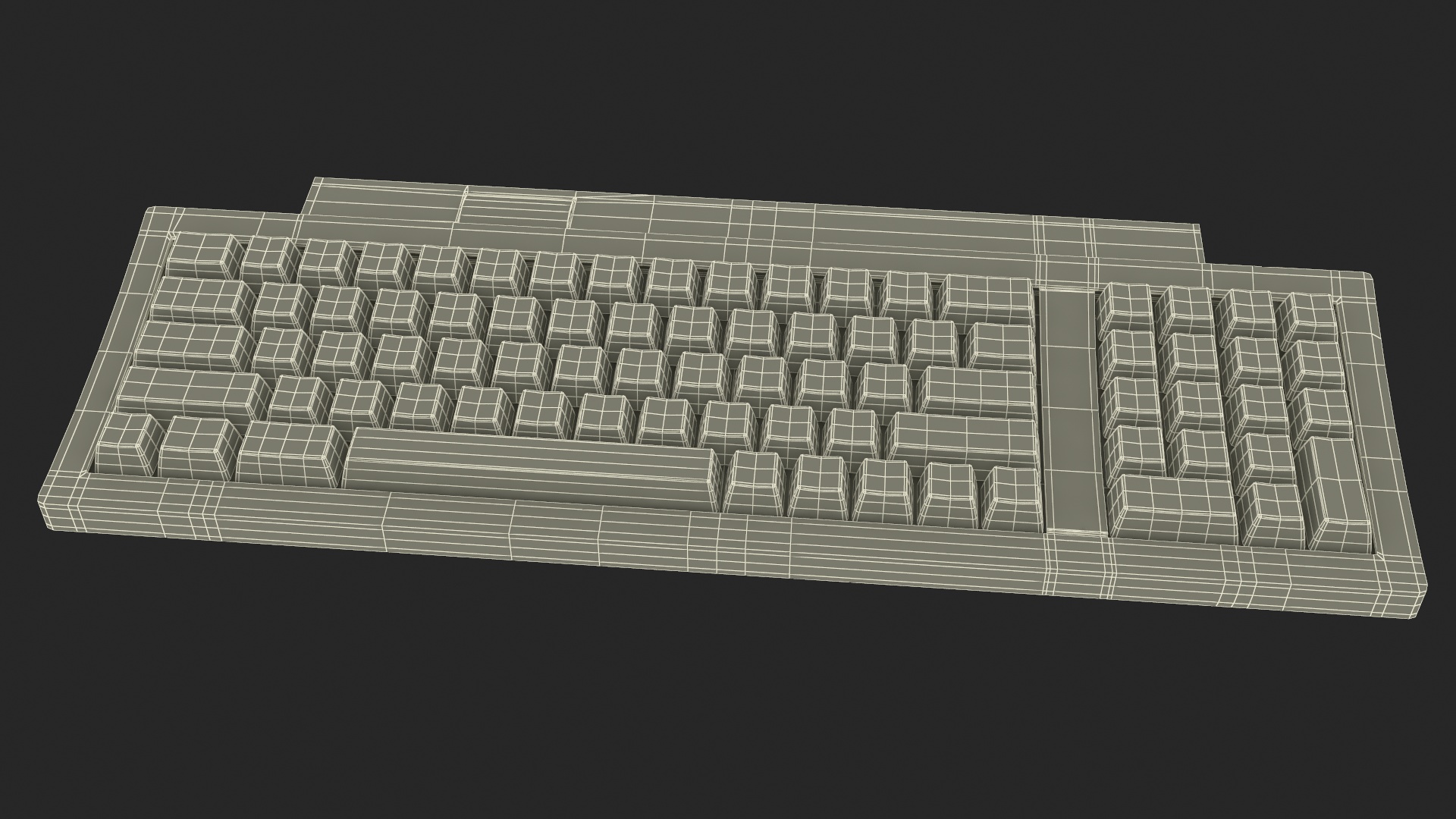 Vintage Apple Keyboard II and Mouse Set 3D model