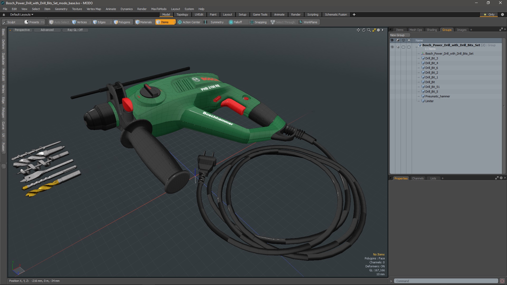Bosch Power Drill with Drill Bits Set 3D